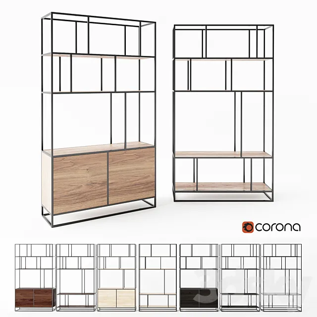 COSMORELAX shelving | Makella. Makella New | Black 3DModel