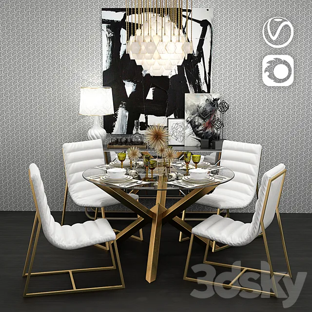 Costa Dining Table 3DModel Costa Dining Table 3DModel