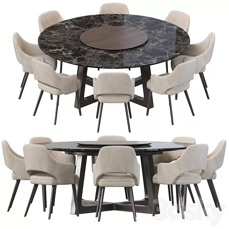 COSTANZA CHAIR and CONCORDE TABLE 3D Model