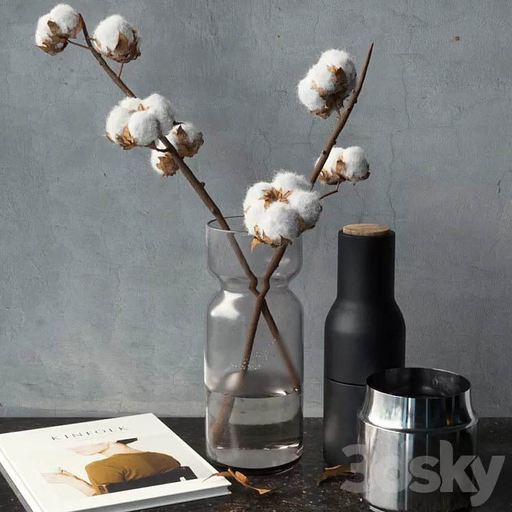 Cotton Branch Set 3D Model