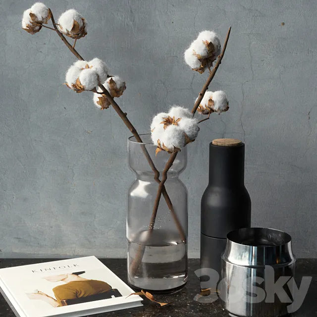 Cotton Branch Set 3D Model
