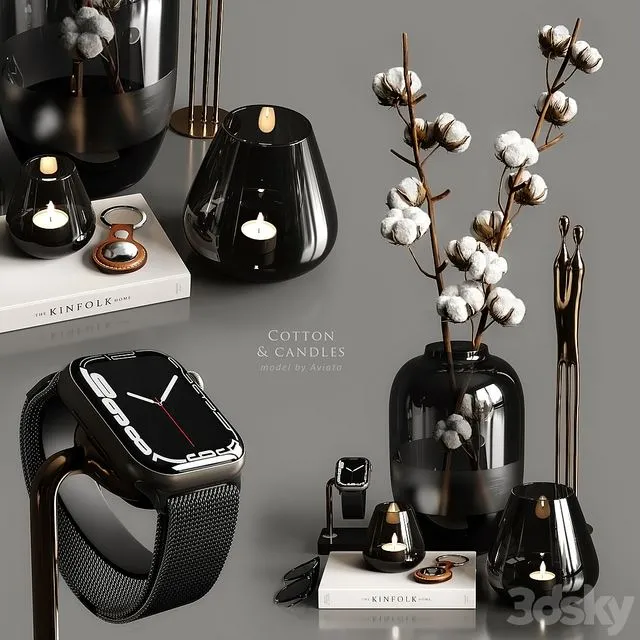 Cotton & candles 3D Model