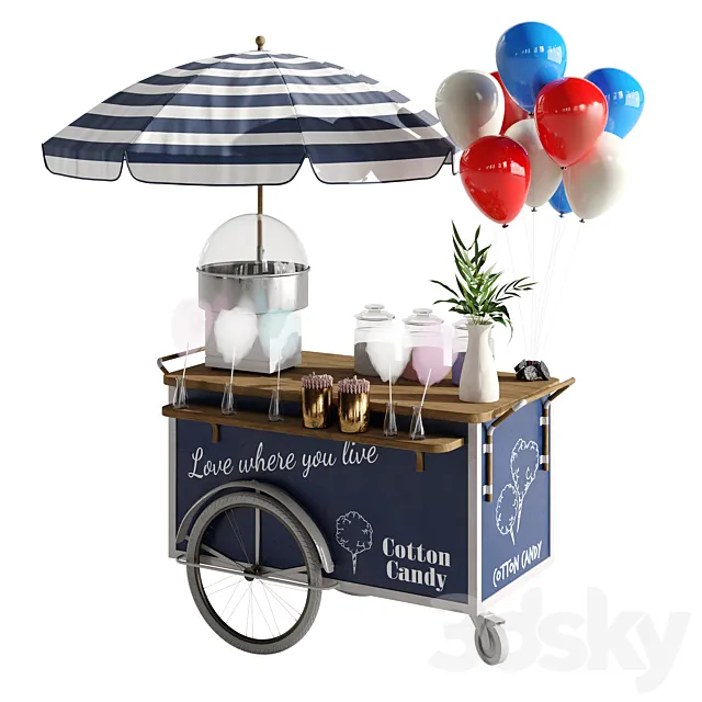 Cotton candy cart Free Download