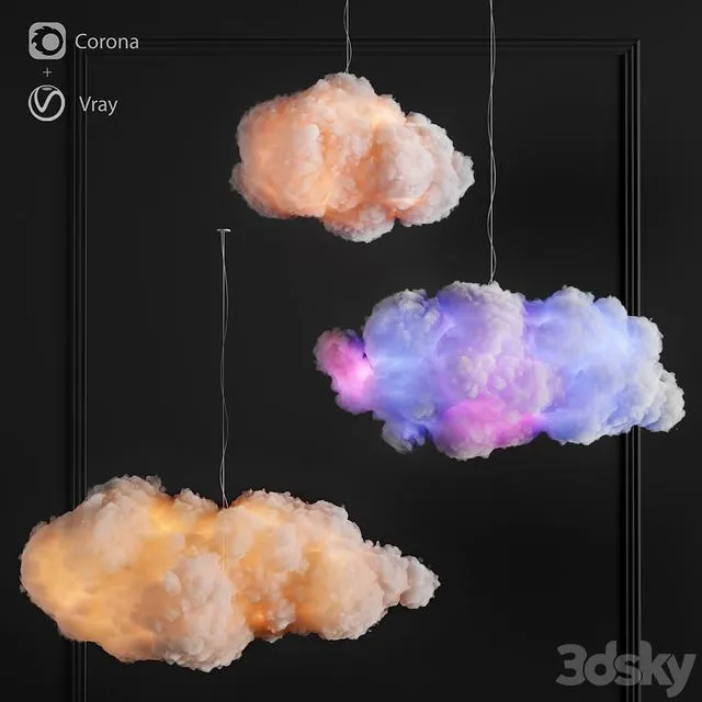 Cotton clouds light 3D Model