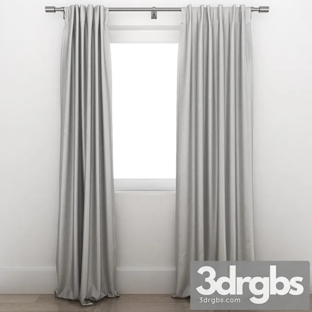 Cotton luster velvet curtain 3D Model Download