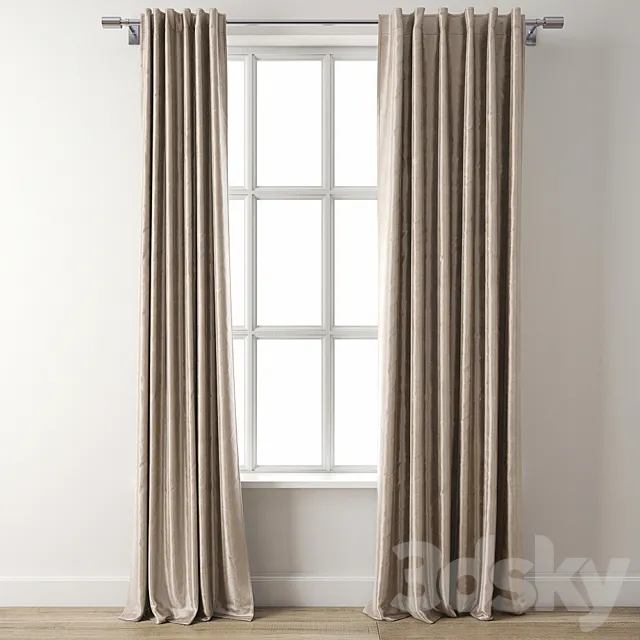 Cotton luster velvet-West Elm 3D Model Cotton luster velvet-West Elm 3D Model