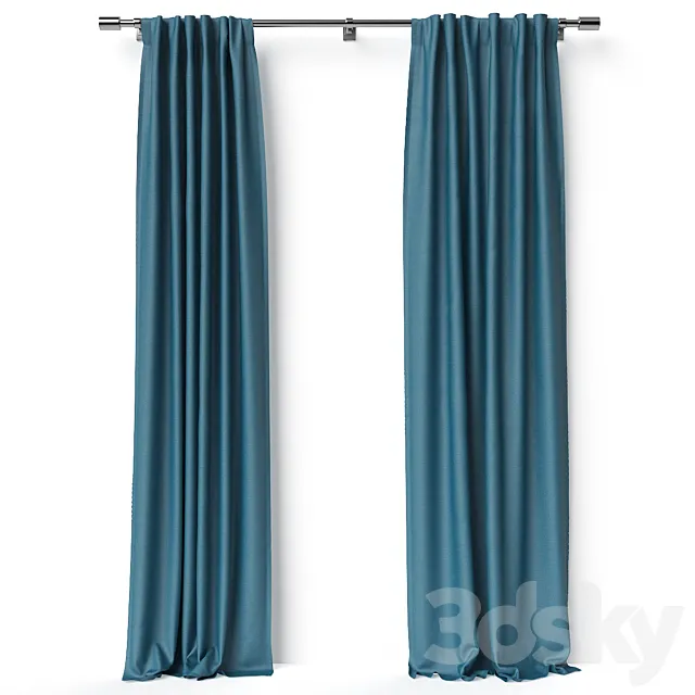 Cotton Lustre Velvet Curtain Regal Blue 3DModel Cotton Lustre Velvet Curtain Regal Blue 3DModel