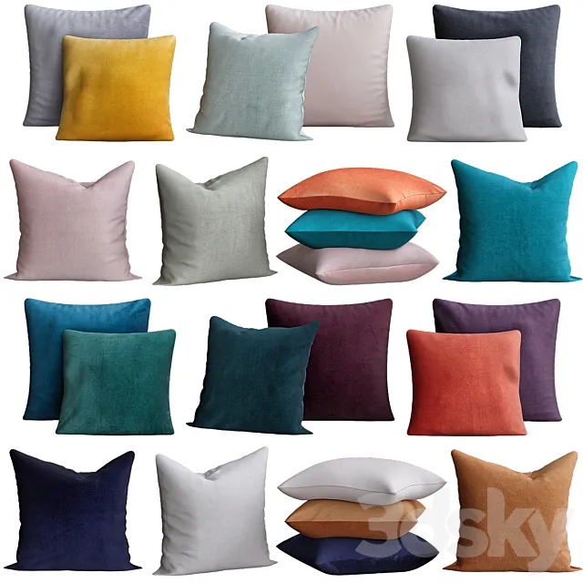 Cotton Velvet Cushion Cover H & M 3D Model Cotton Velvet Cushion Cover H & M 3D Model
