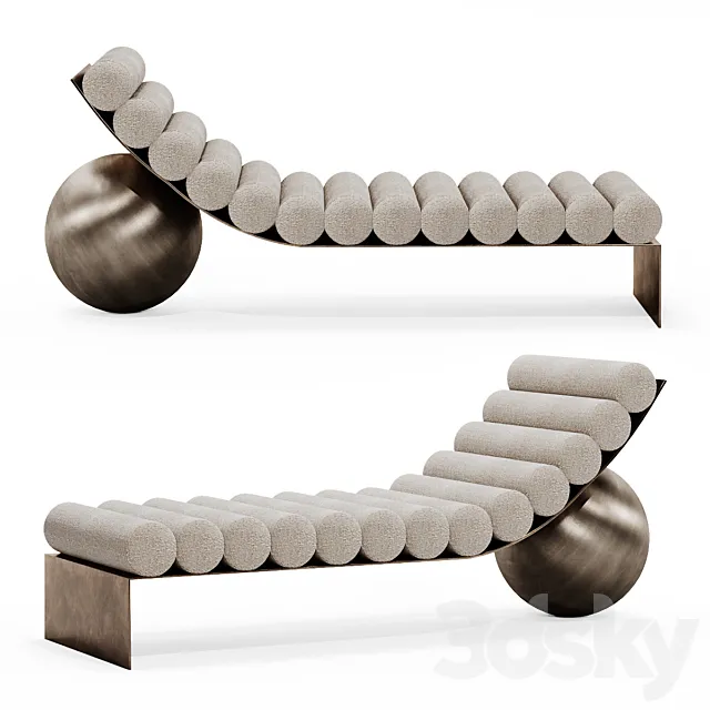 Couch _ Anna Karlin – Curved chaise 3DModel Couch _ Anna Karlin – Curved chaise 3DModel