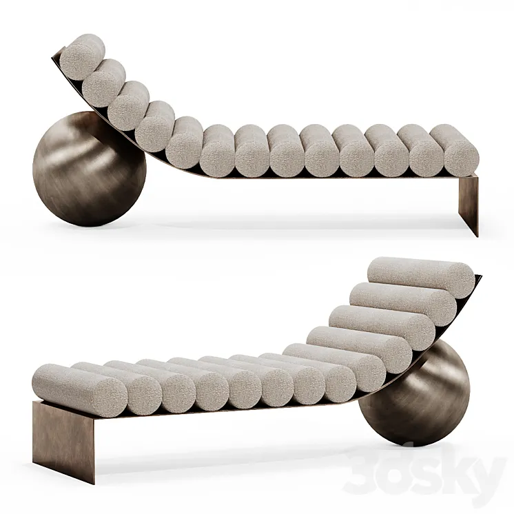 Couch \/ Anna Karlin – Curved chaise 3D Model Free Download