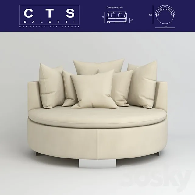 Couch EGEO CTS SALOTTI 2010 DOR 135 3D Model Couch EGEO CTS SALOTTI 2010 DOR 135 3D Model