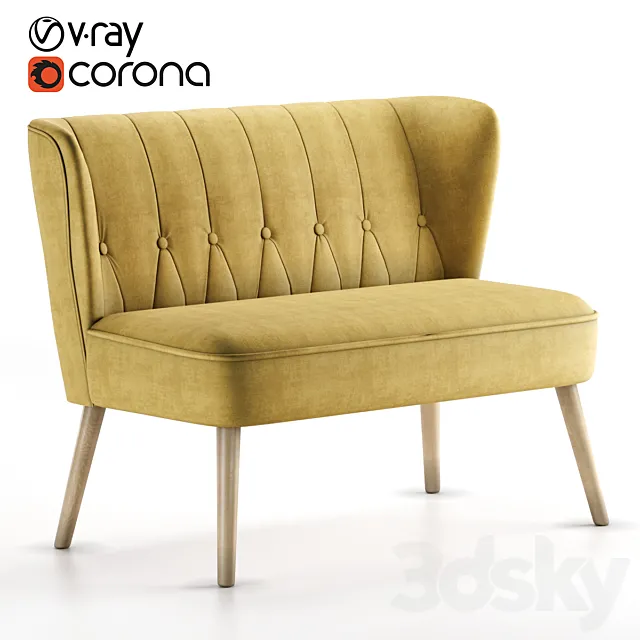 Couch Forney Barhat Amber 3D Model Couch Forney Barhat Amber 3D Model