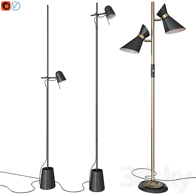 Counterbalance floor lamp Luceplan. Jared floor lamp 3DModel
