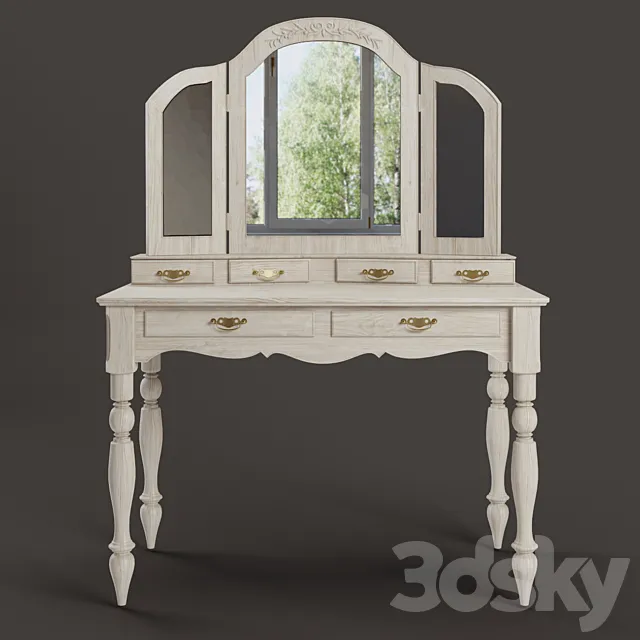 COUNTRY CORNER Romance table with mirror 3D Model