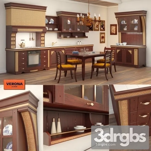 Country Verona Kitchen 3D Model Download