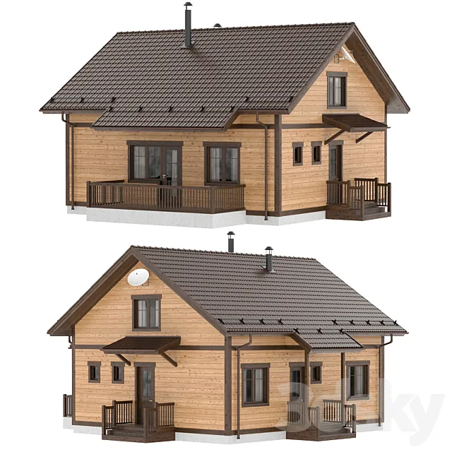 Country wooden house 3D Model
