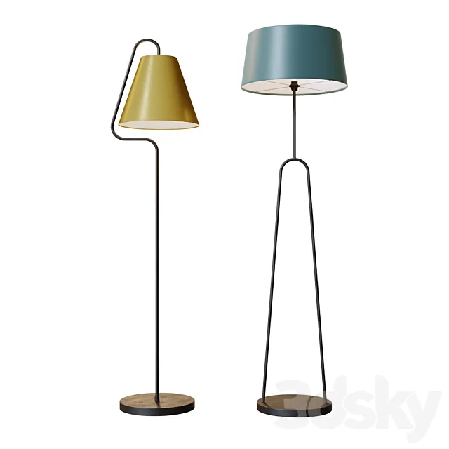 COUPOLE & ALFA floor lamp 3DModel COUPOLE & ALFA floor lamp 3DModel