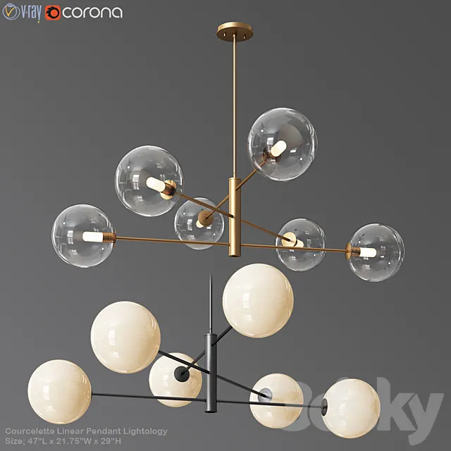 Courcelette Linear Pendant Lightology 3D Model