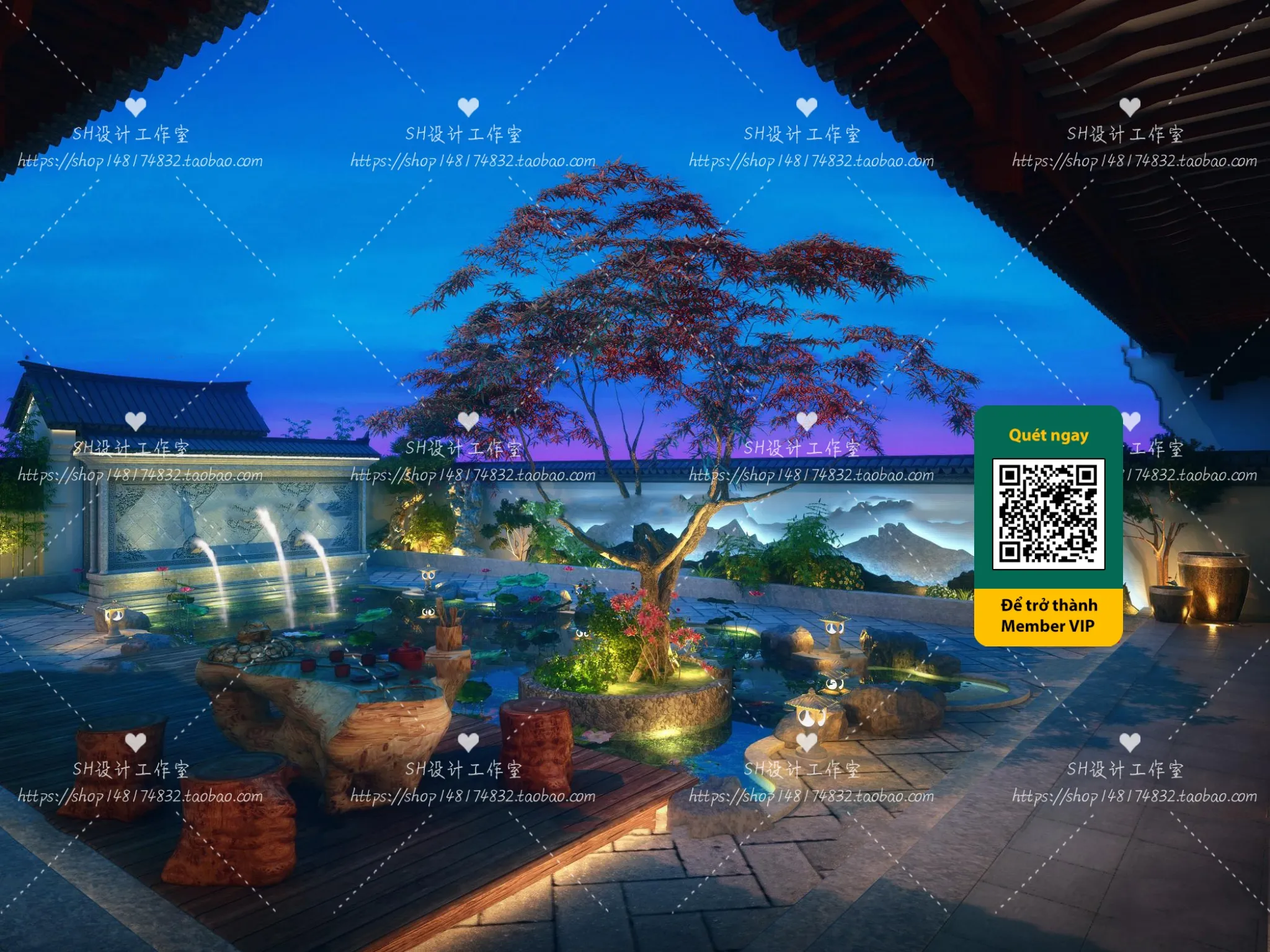 COURTYARD – VRAY / CORONA – 3D MODEL – 6391