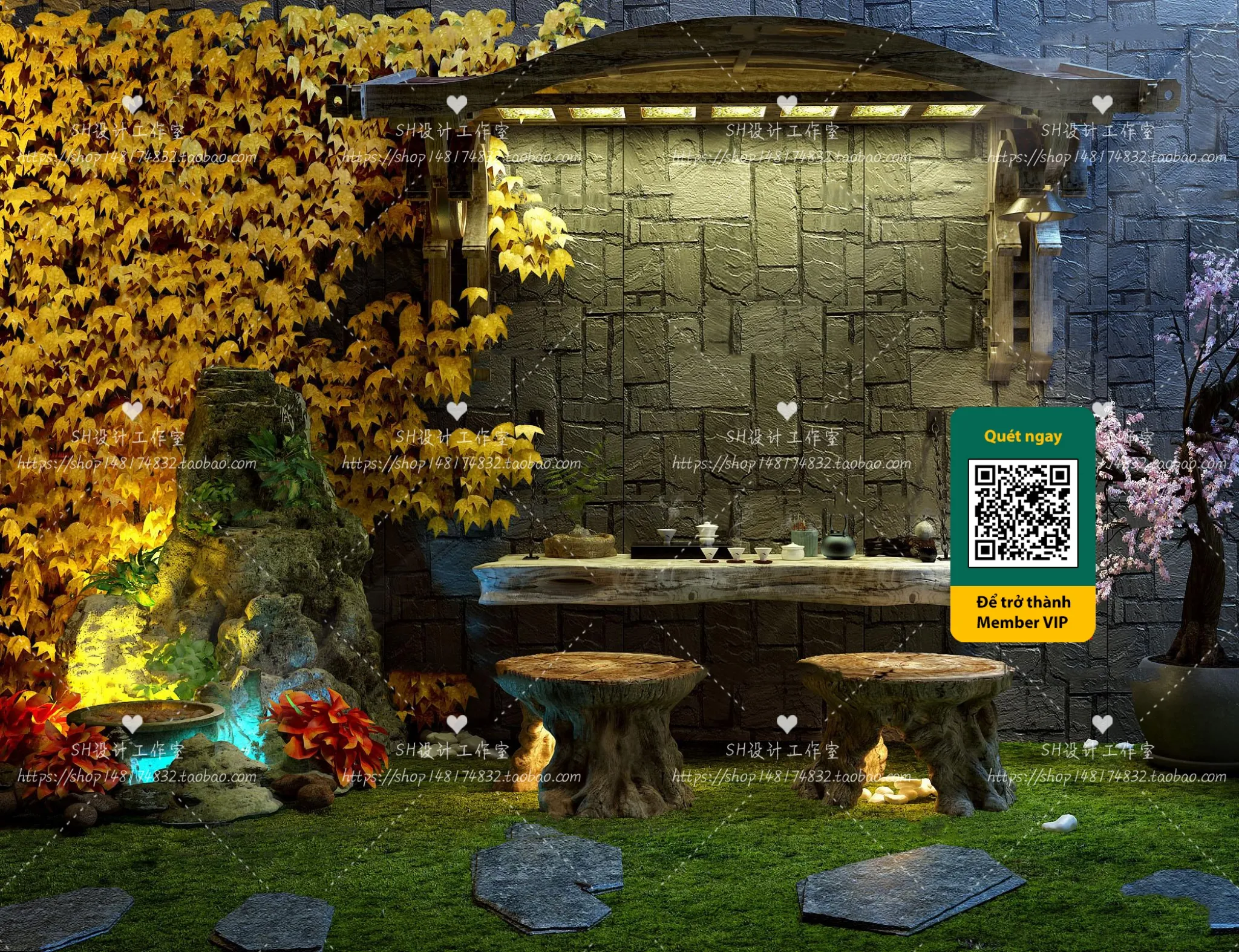 COURTYARD – VRAY / CORONA – 3D MODEL – 6396