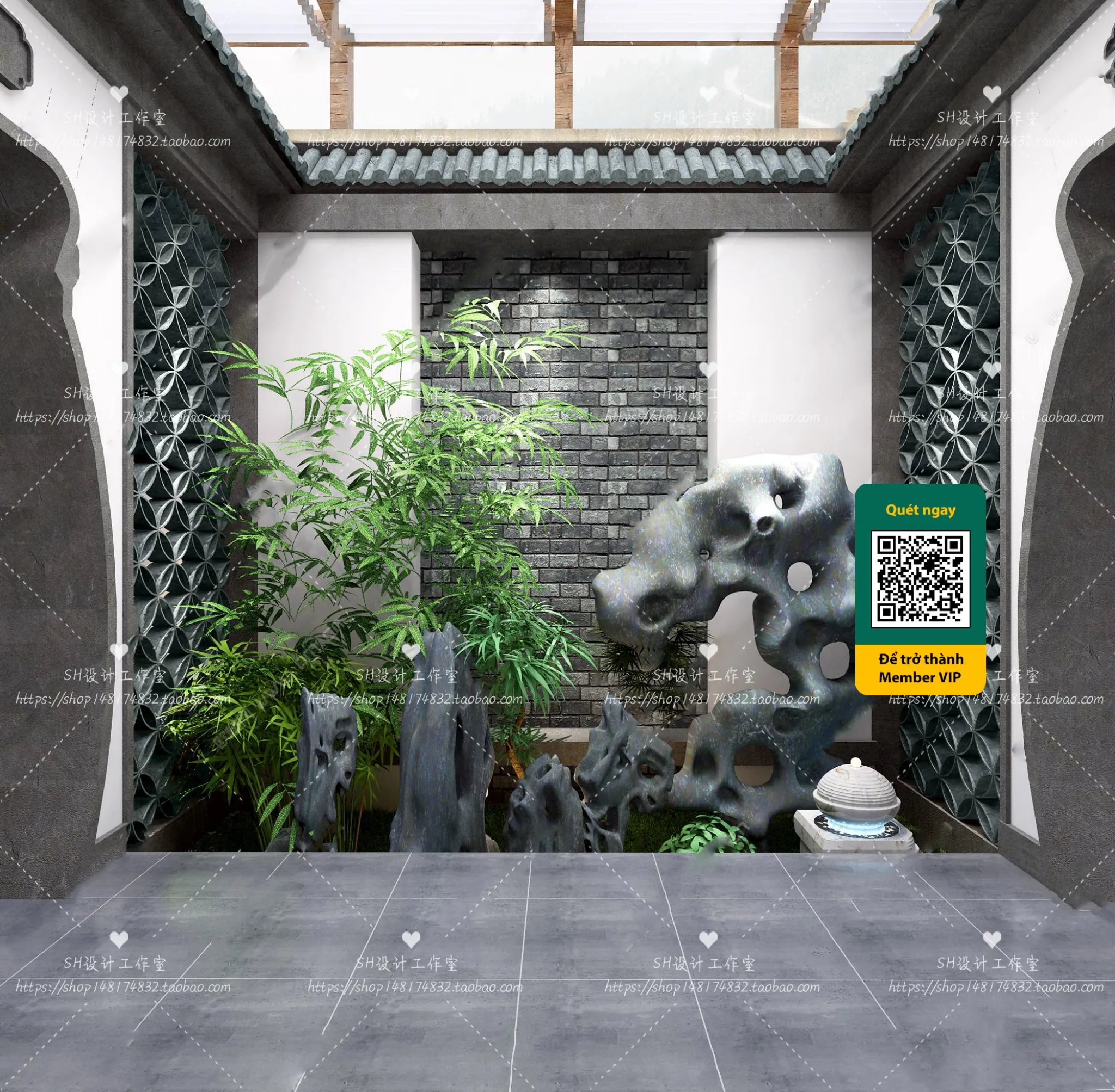 COURTYARD – VRAY / CORONA – 3D MODEL – 6397