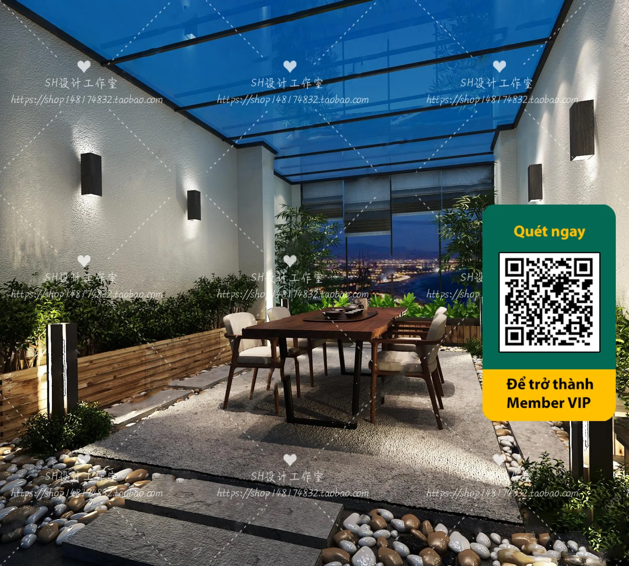 COURTYARD – VRAY / CORONA – 3D MODEL – 6398