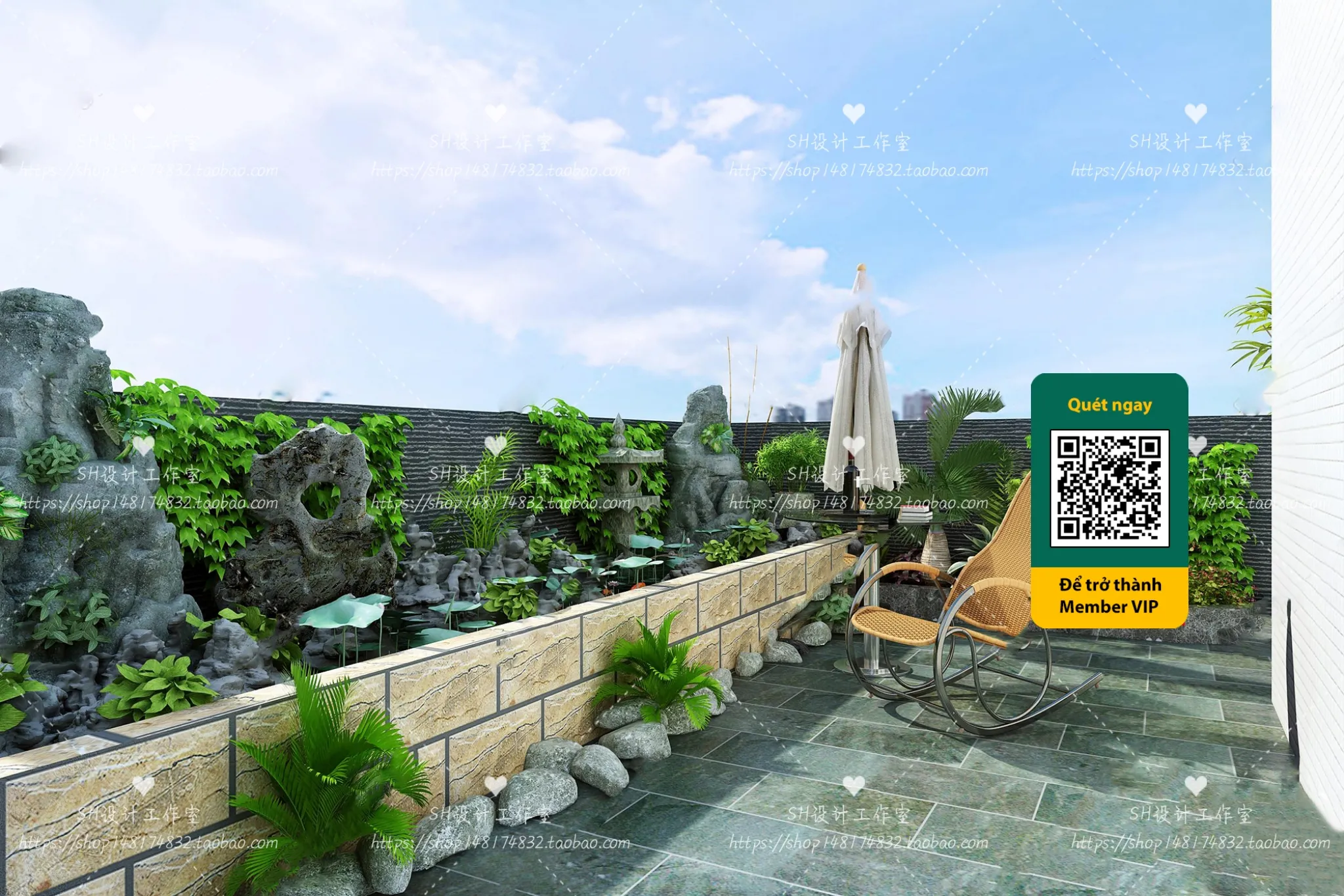 COURTYARD – VRAY / CORONA – 3D MODEL – 6402