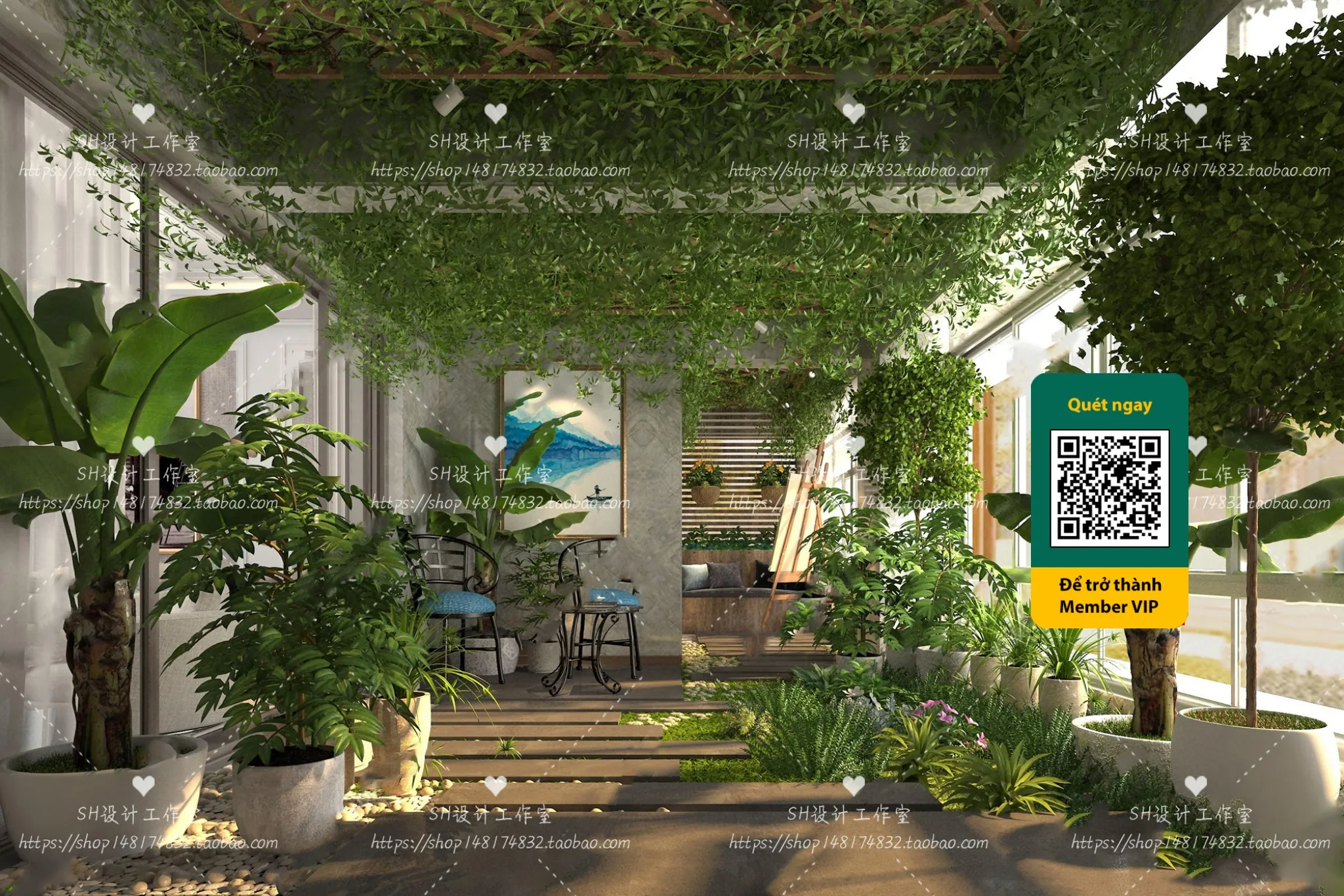 COURTYARD – VRAY / CORONA – 3D MODEL – 6403