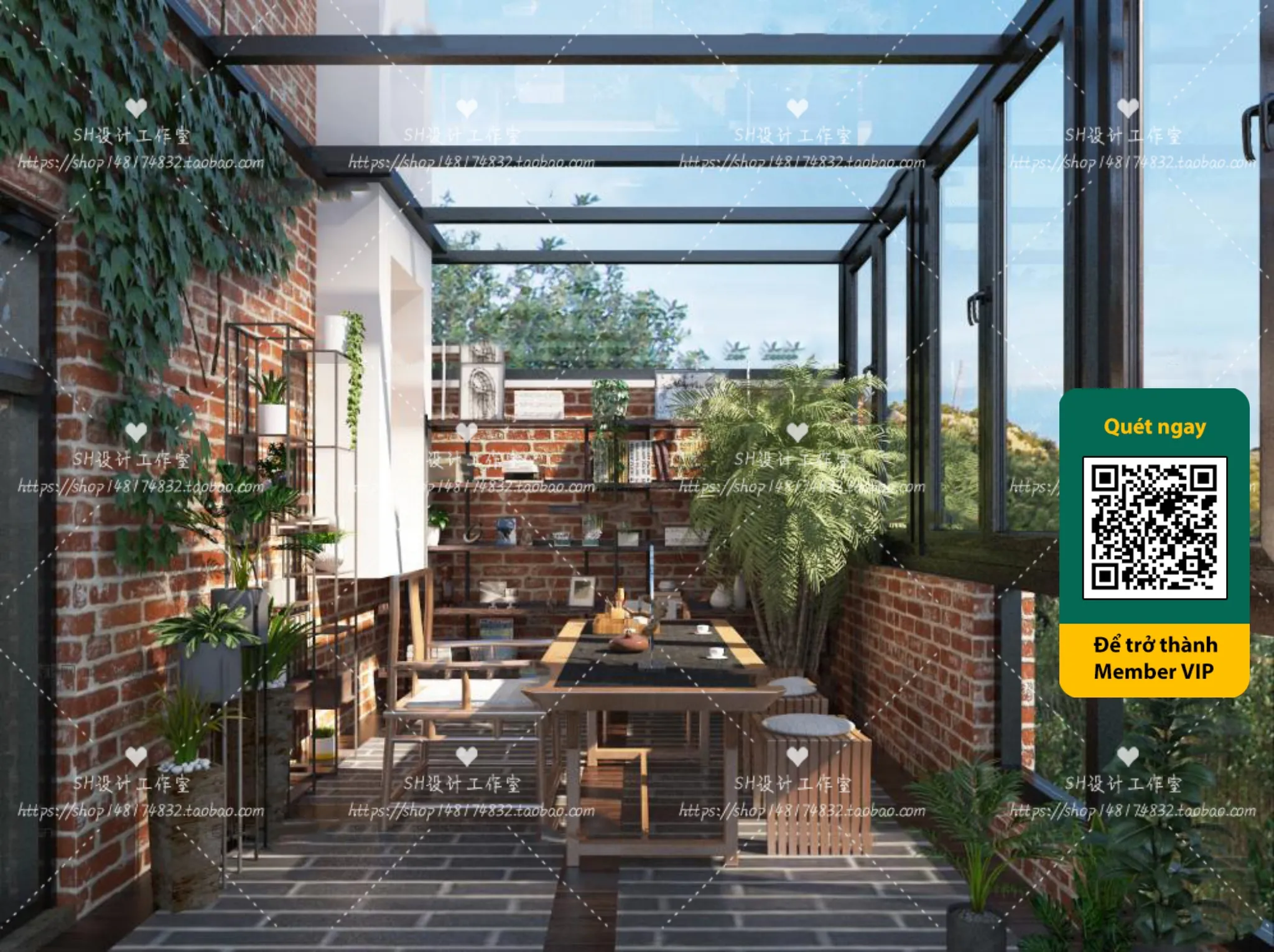 COURTYARD – VRAY / CORONA – 3D MODEL – 6404