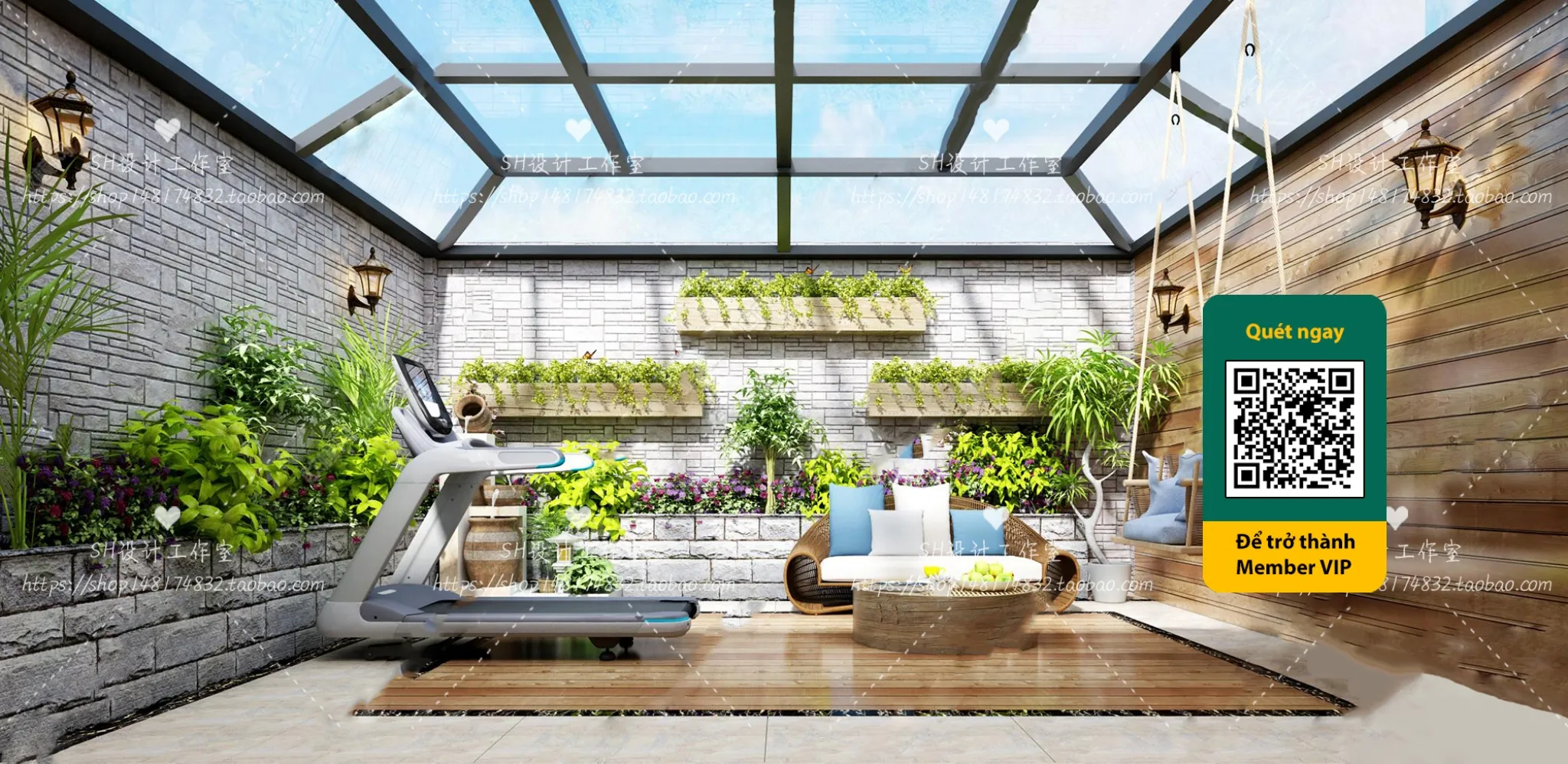 COURTYARD – VRAY / CORONA – 3D MODEL – 6405