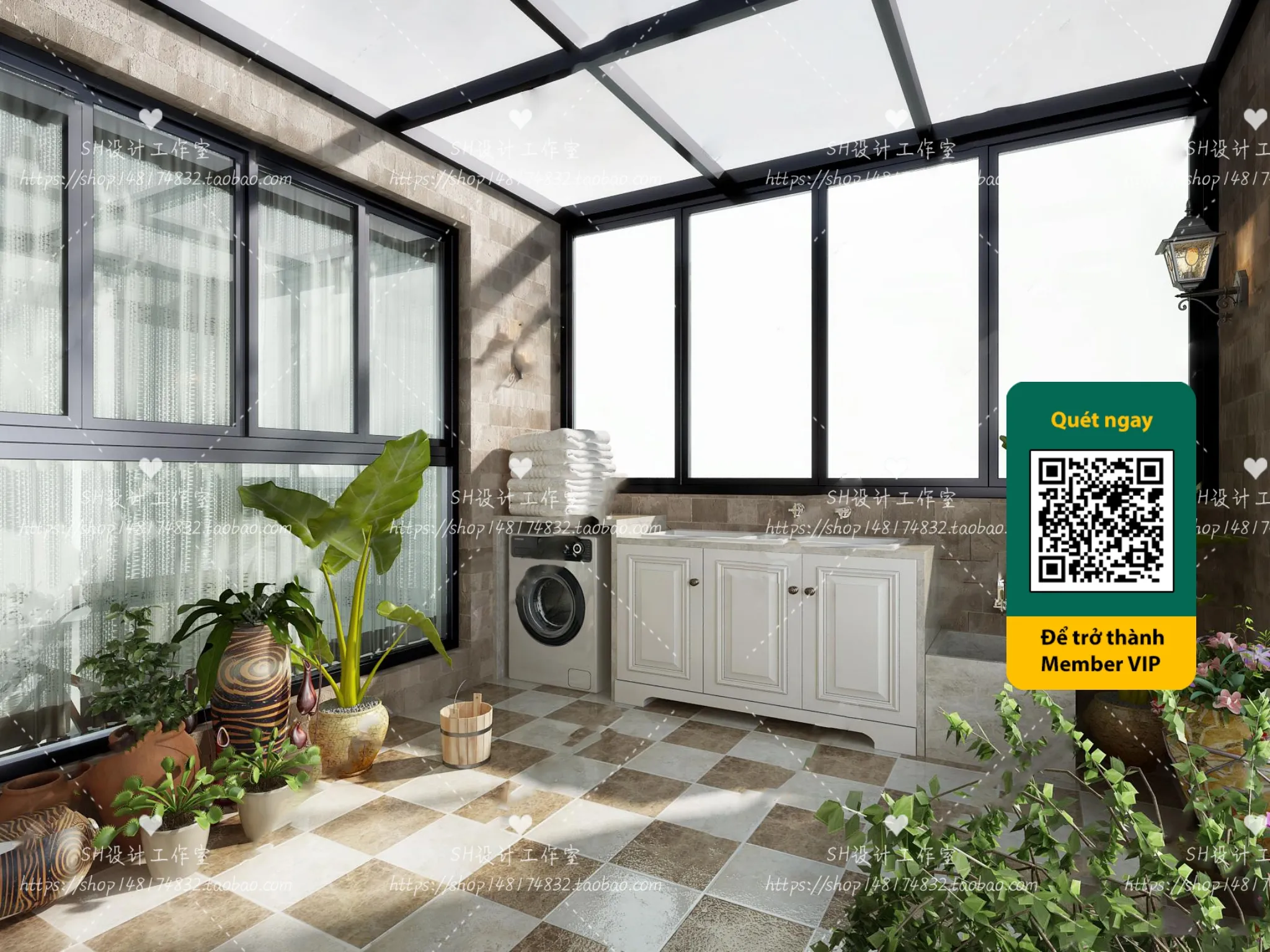 COURTYARD – VRAY / CORONA – 3D MODEL – 6406