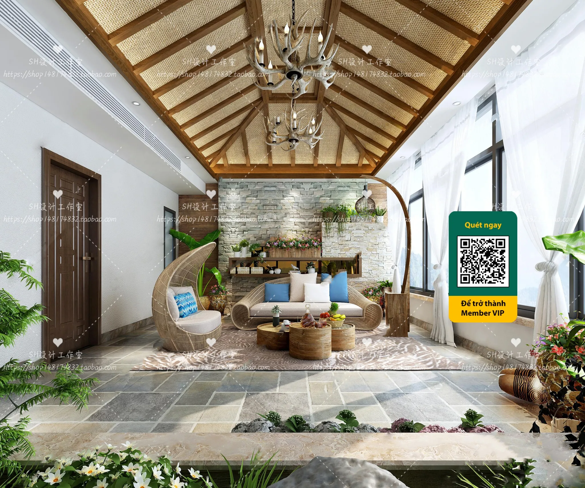 COURTYARD – VRAY / CORONA – 3D MODEL – 6408