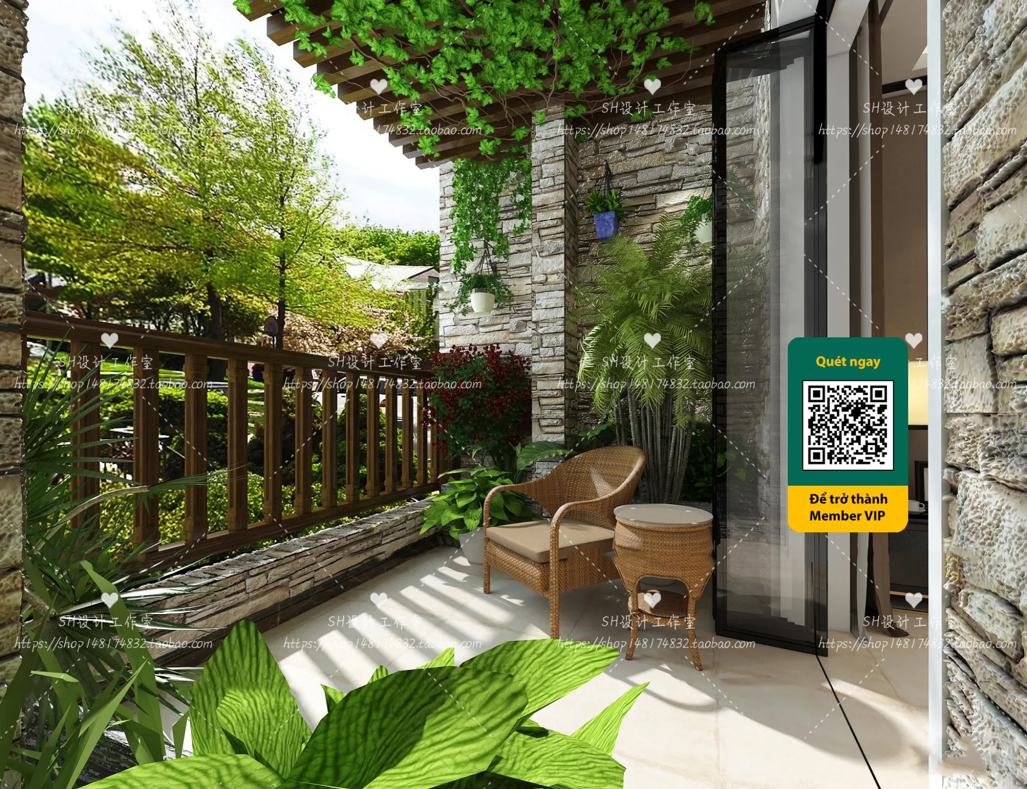 COURTYARD – VRAY / CORONA – 3D MODEL – 6410