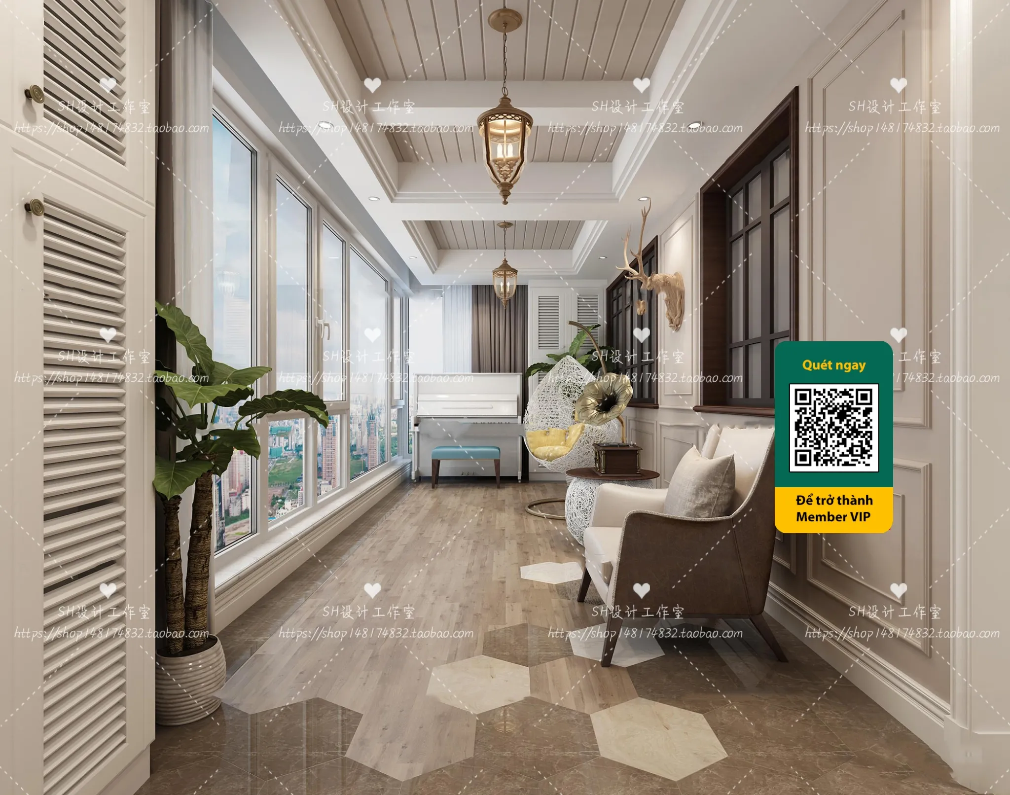 COURTYARD – VRAY / CORONA – 3D MODEL – 6412