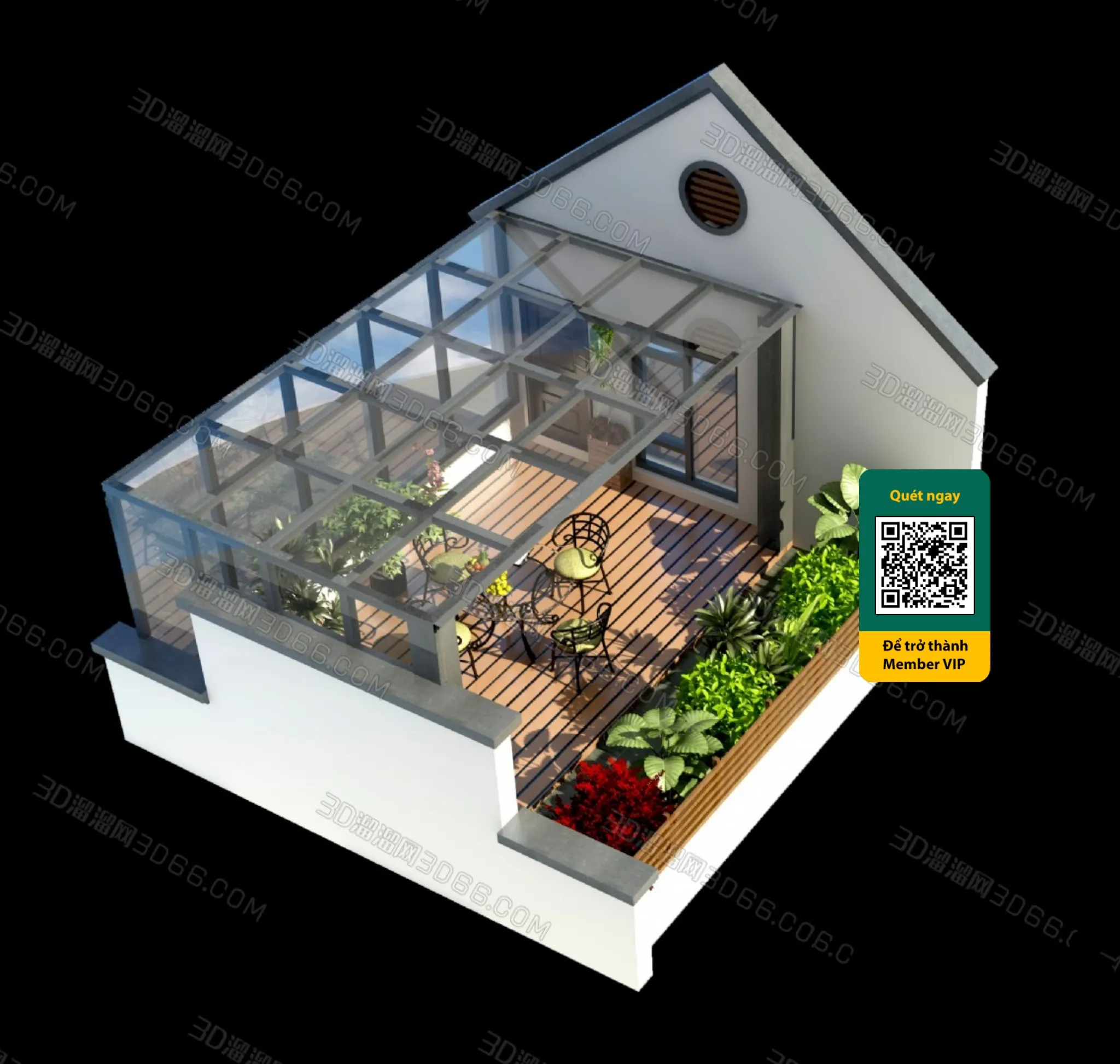 COURTYARD – VRAY / CORONA – 3D MODEL – 6415