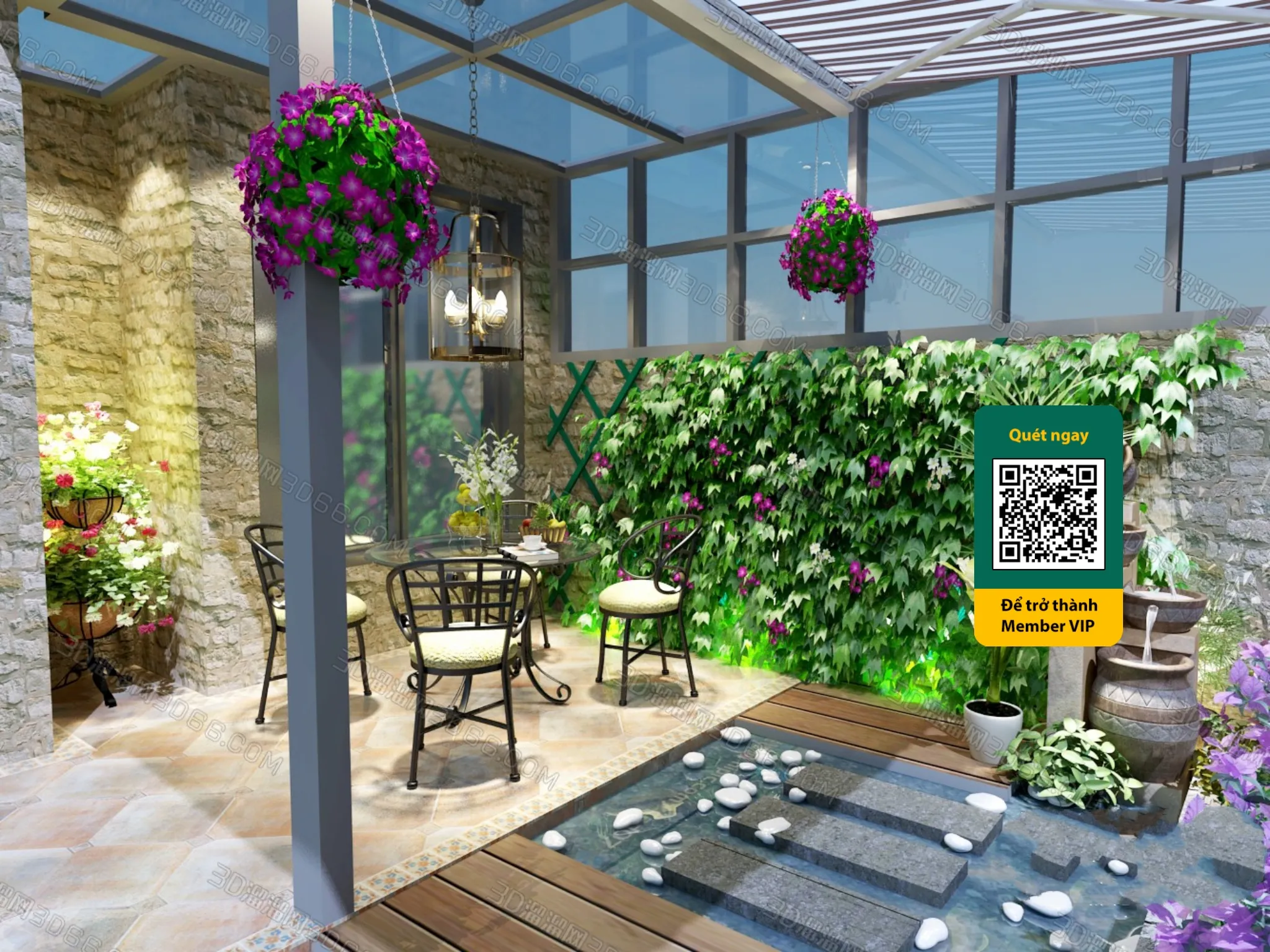 COURTYARD – VRAY / CORONA – 3D MODEL – 6417