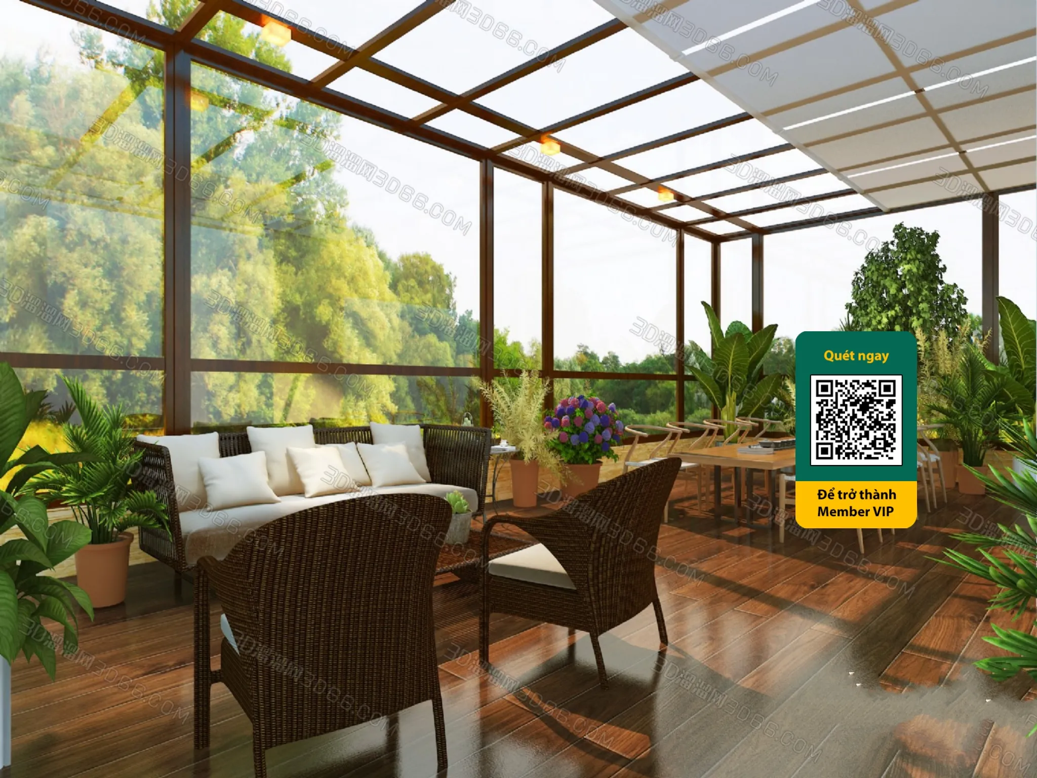 COURTYARD – VRAY / CORONA – 3D MODEL – 6418