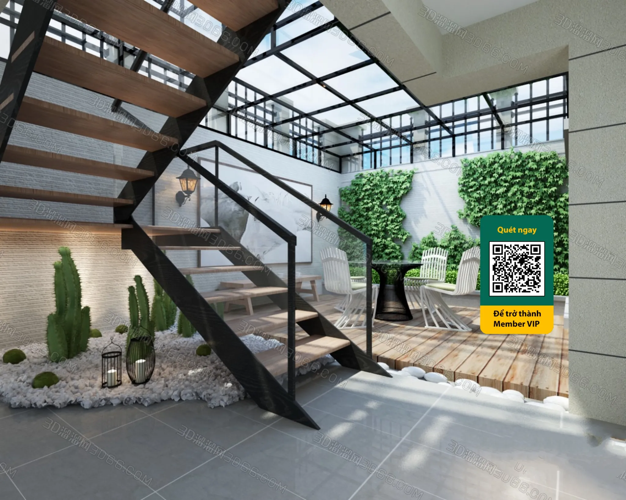 COURTYARD – VRAY / CORONA – 3D MODEL – 6422