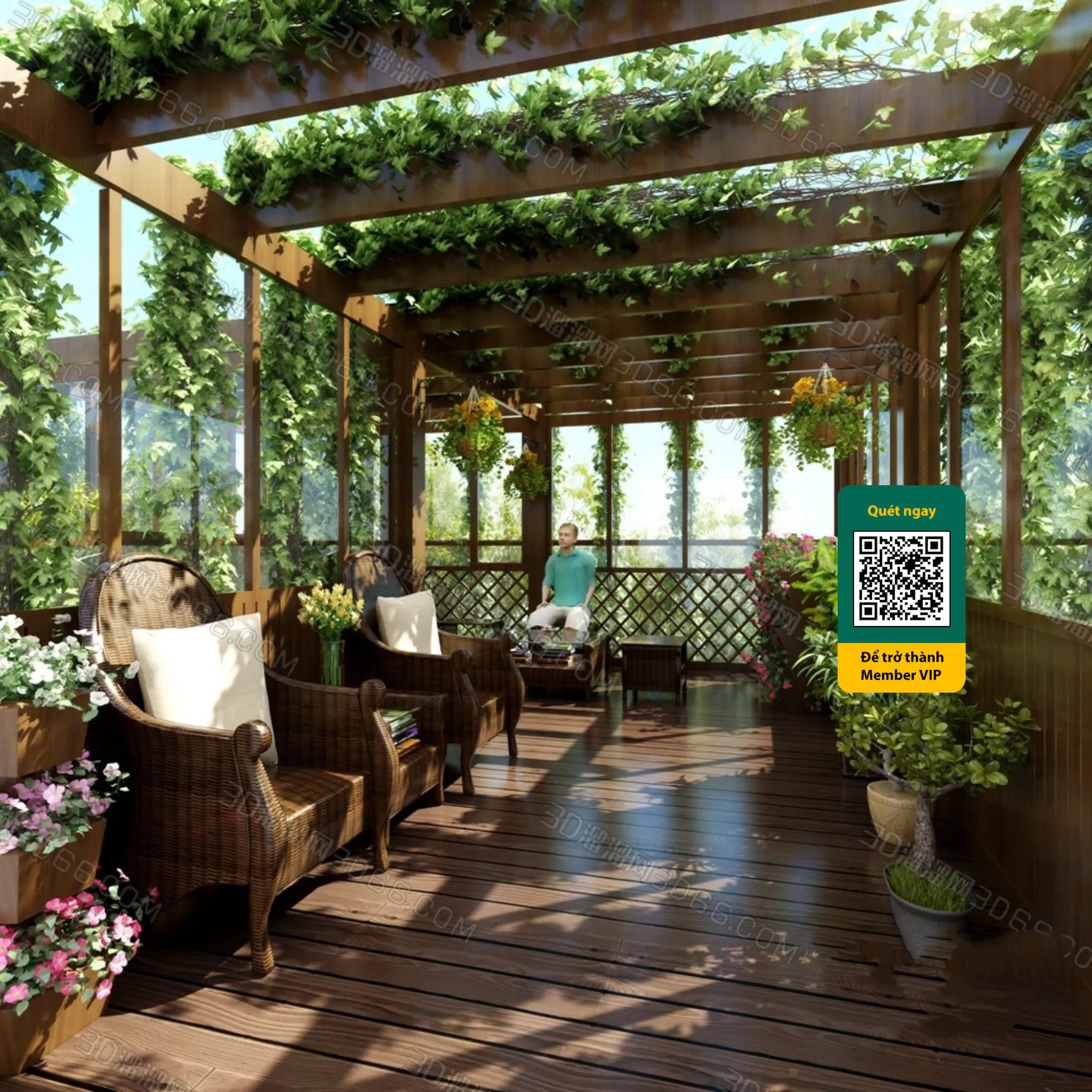 COURTYARD – VRAY / CORONA – 3D MODEL – 6424