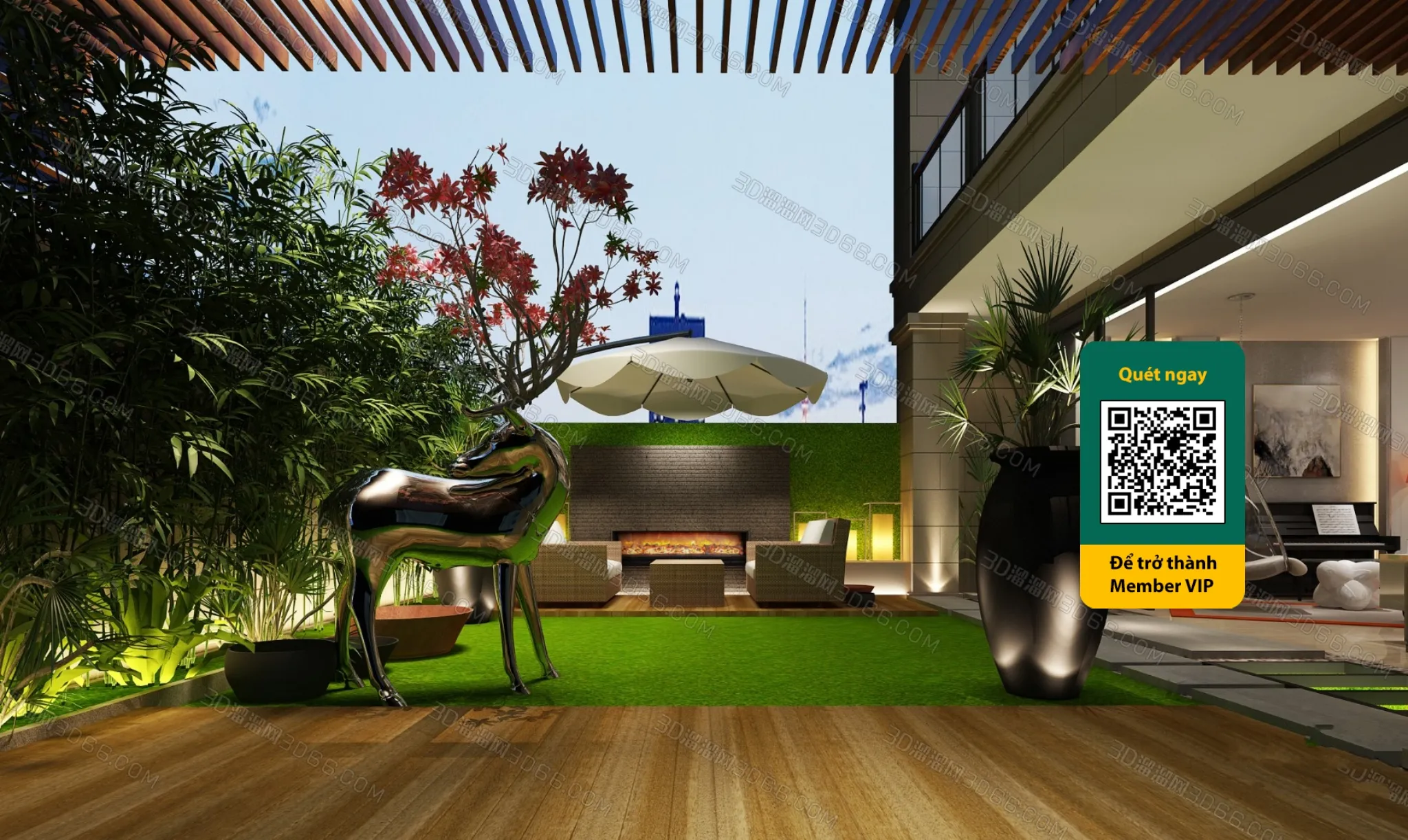 COURTYARD – VRAY / CORONA – 3D MODEL – 6426