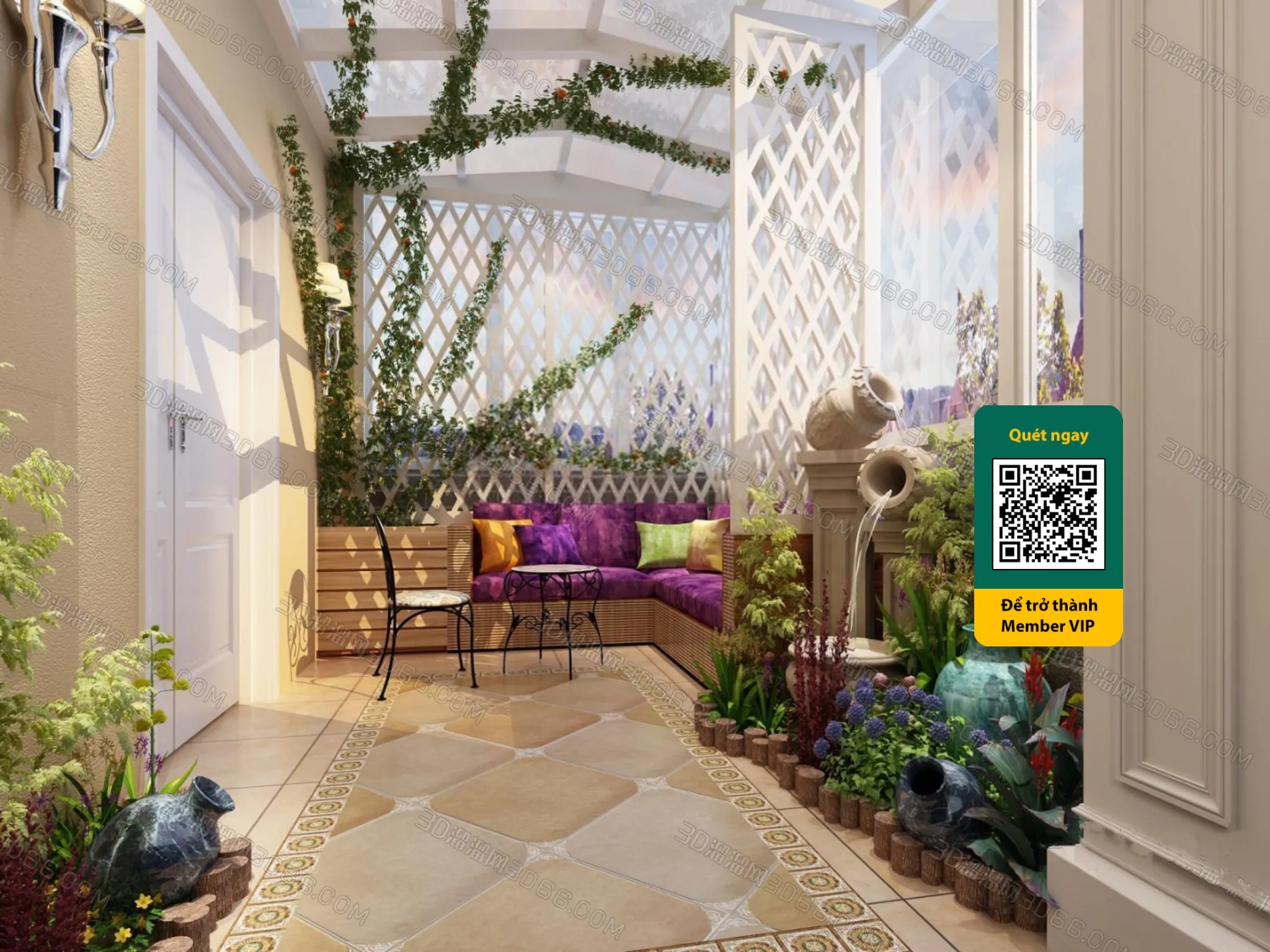 COURTYARD – VRAY / CORONA – 3D MODEL – 6428