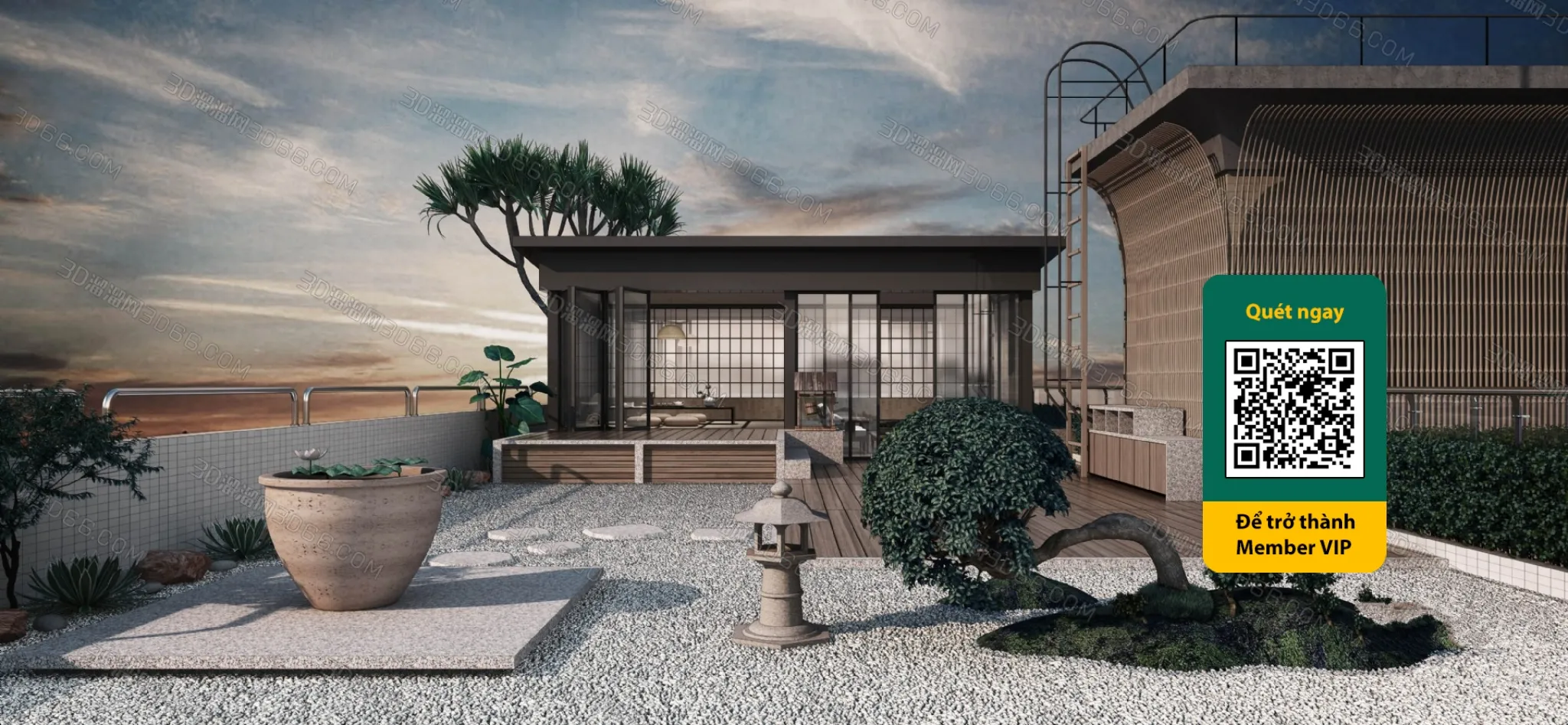 COURTYARD – VRAY / CORONA – 3D MODEL – 6429