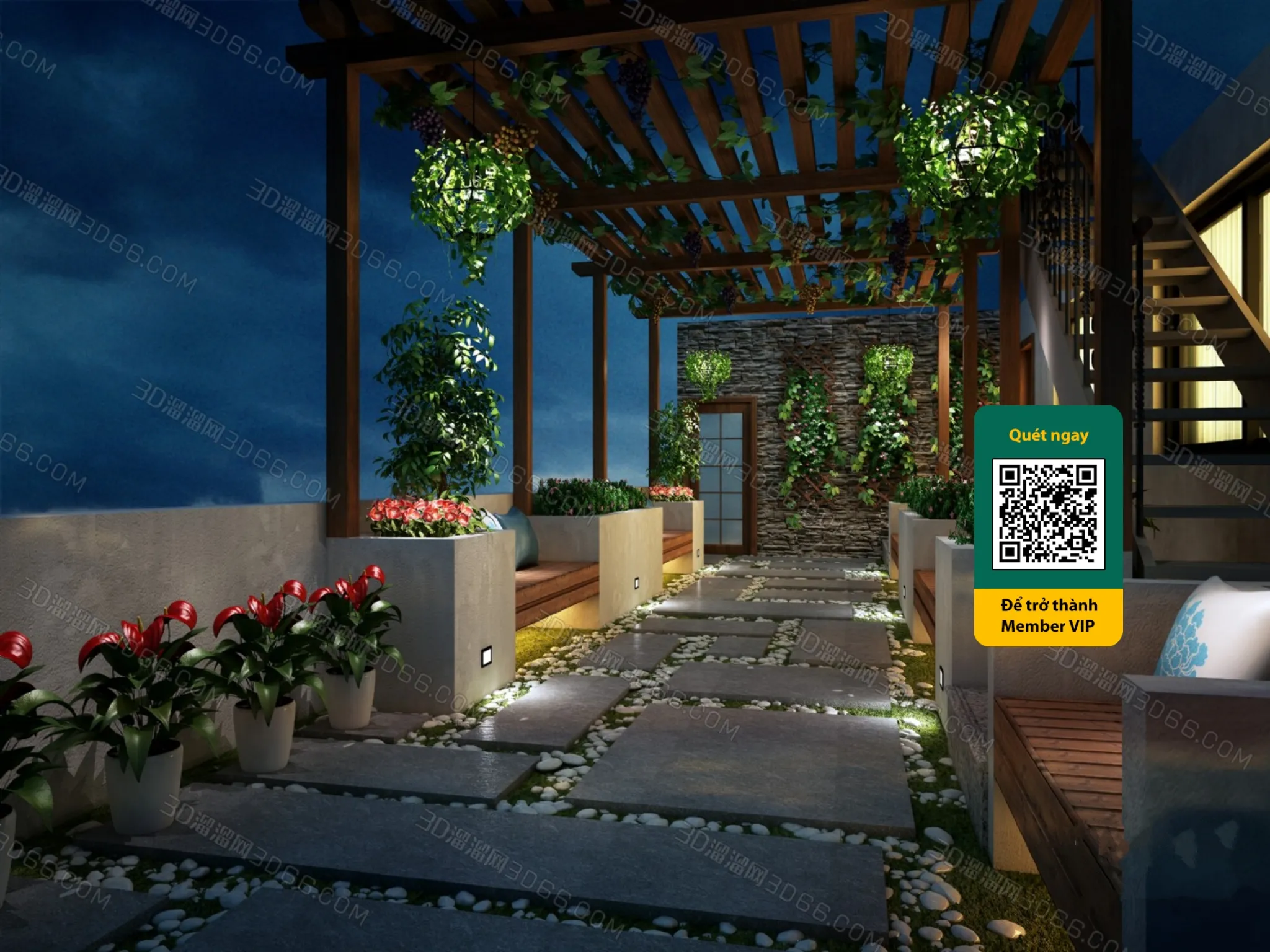 COURTYARD – VRAY / CORONA – 3D MODEL – 6433