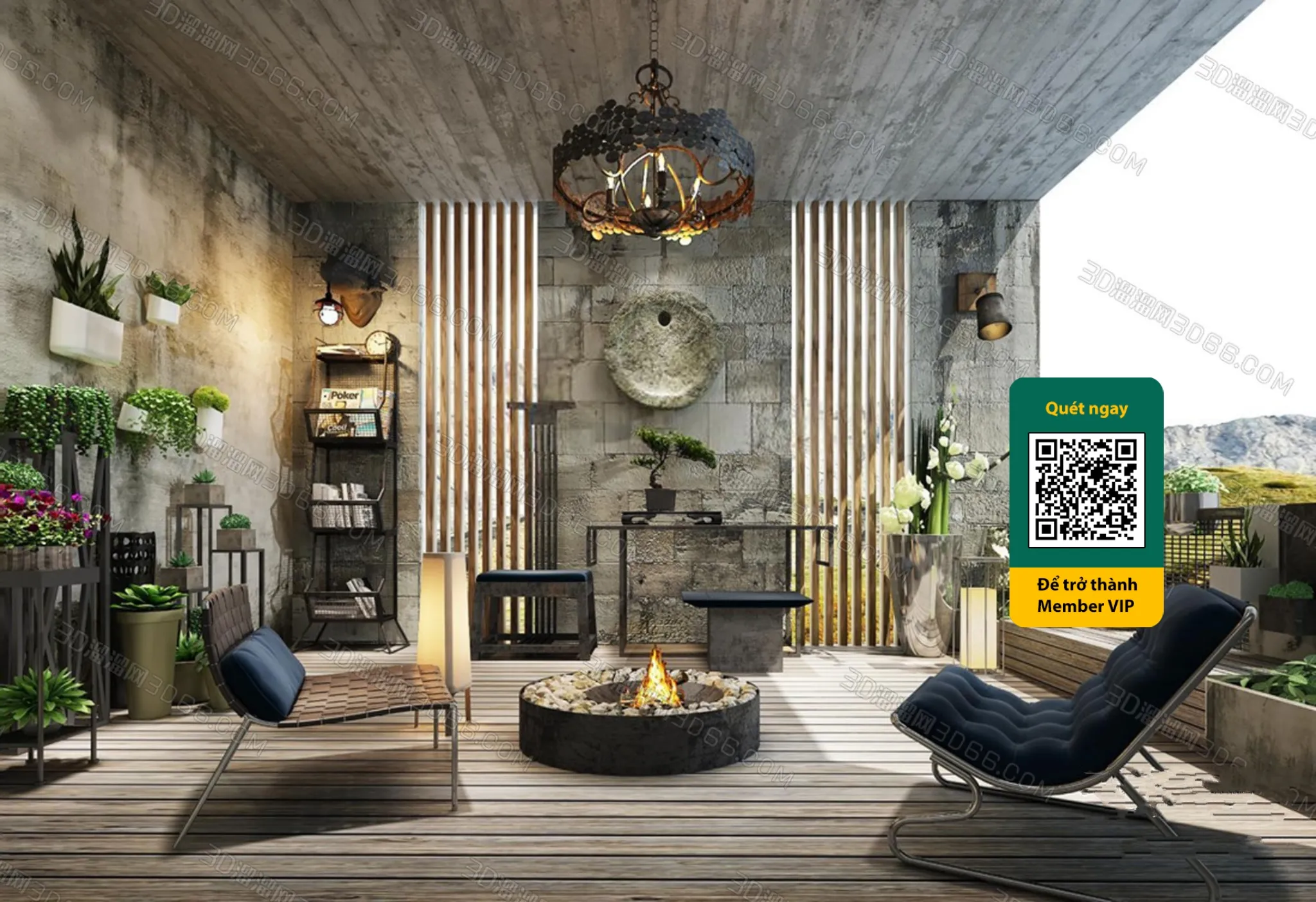 COURTYARD – VRAY / CORONA – 3D MODEL – 6435