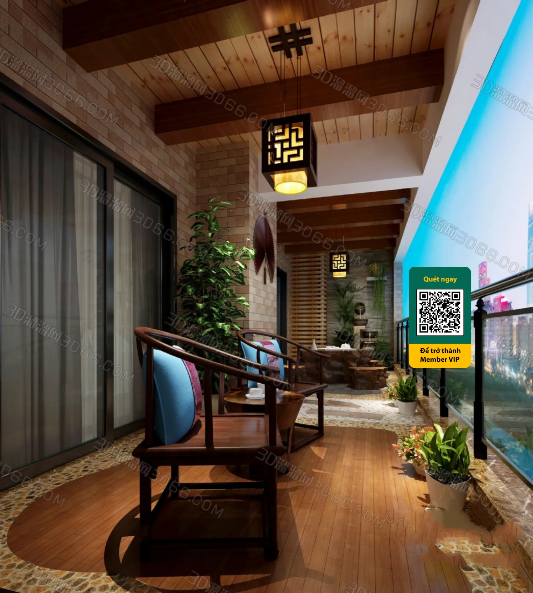 COURTYARD – VRAY / CORONA – 3D MODEL – 6436