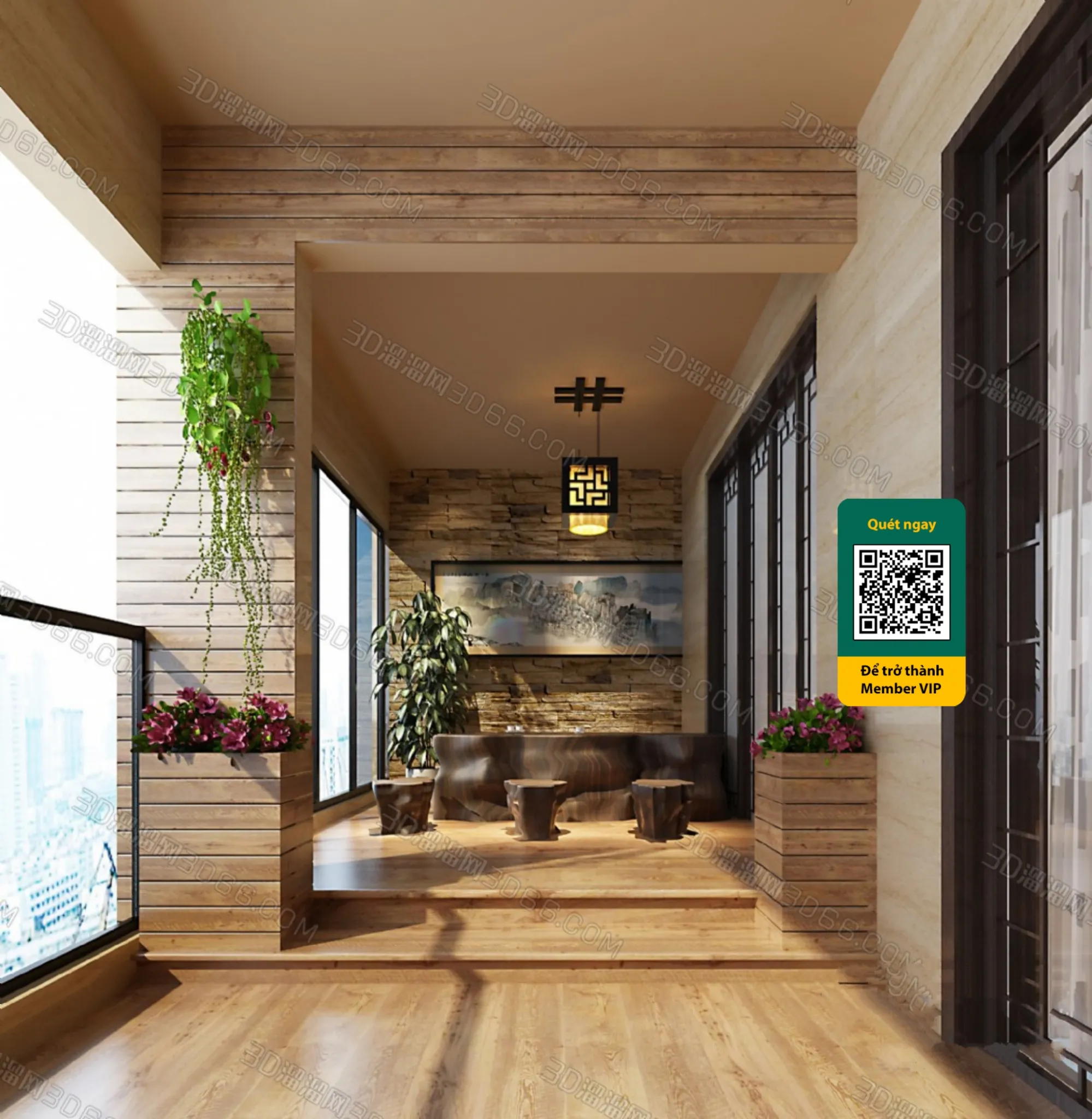 COURTYARD – VRAY / CORONA – 3D MODEL – 6438