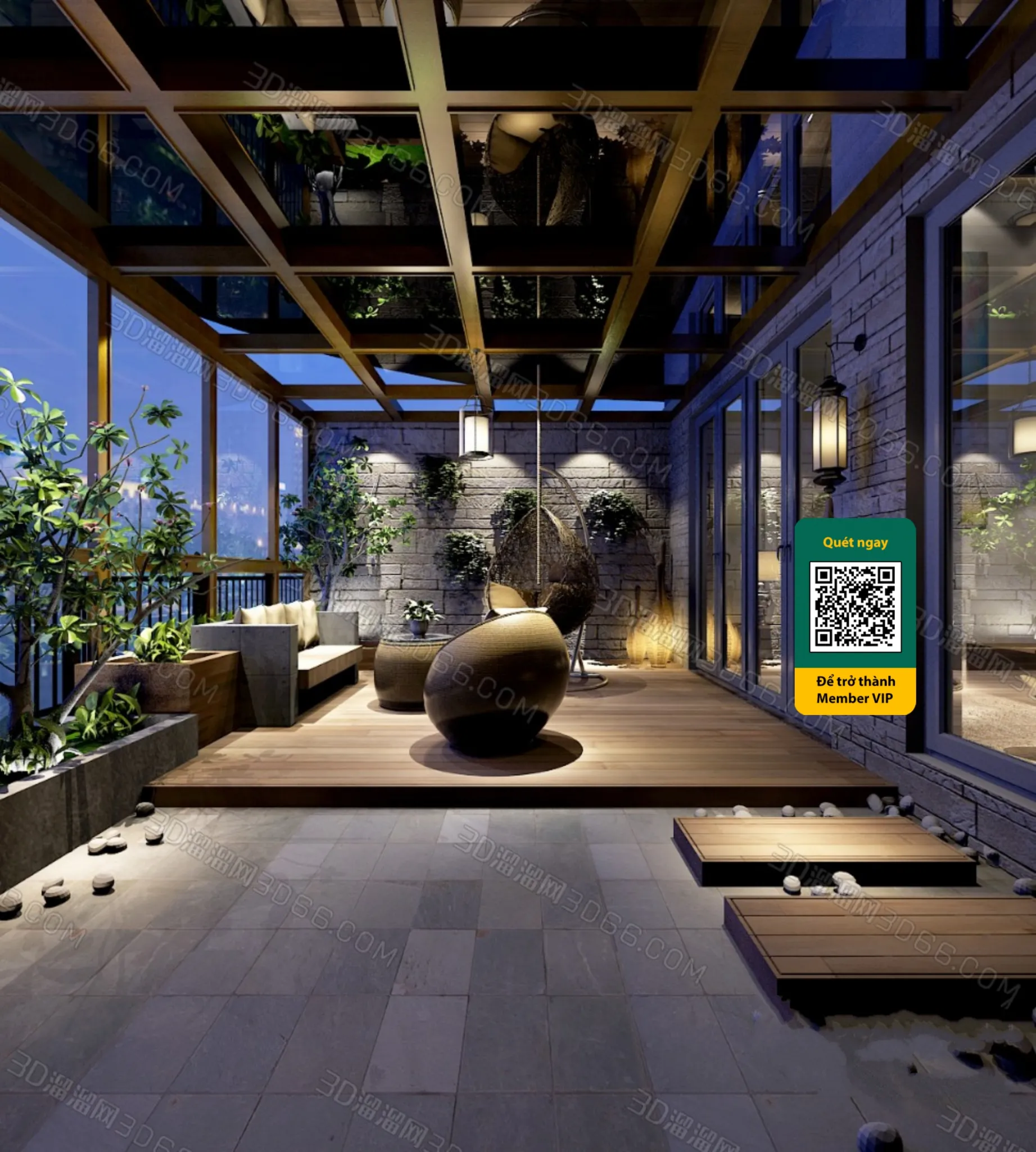 COURTYARD – VRAY / CORONA – 3D MODEL – 6440