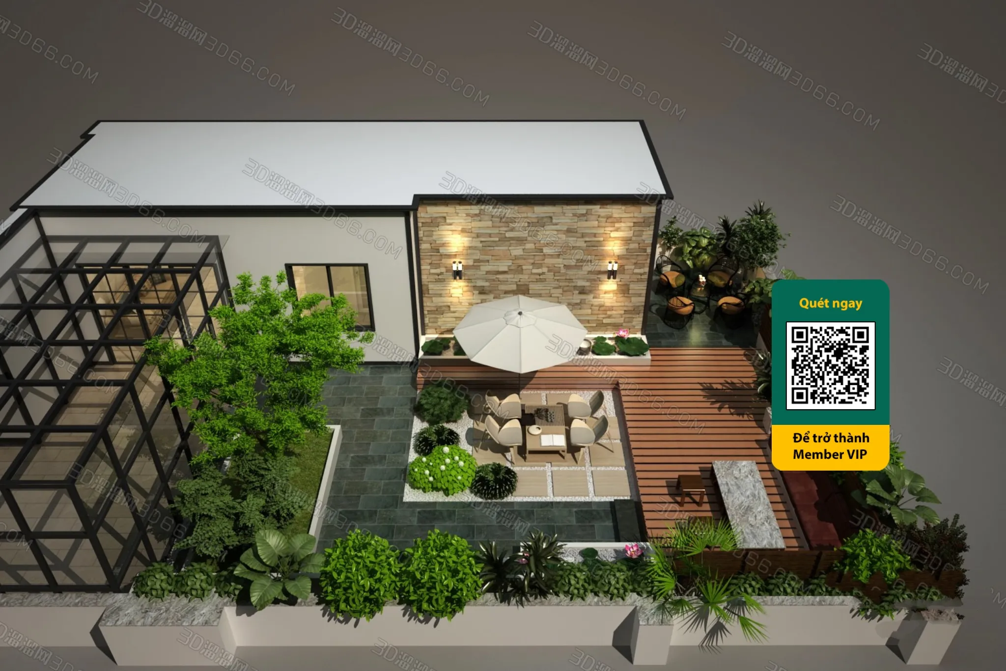 COURTYARD – VRAY / CORONA – 3D MODEL – 6441