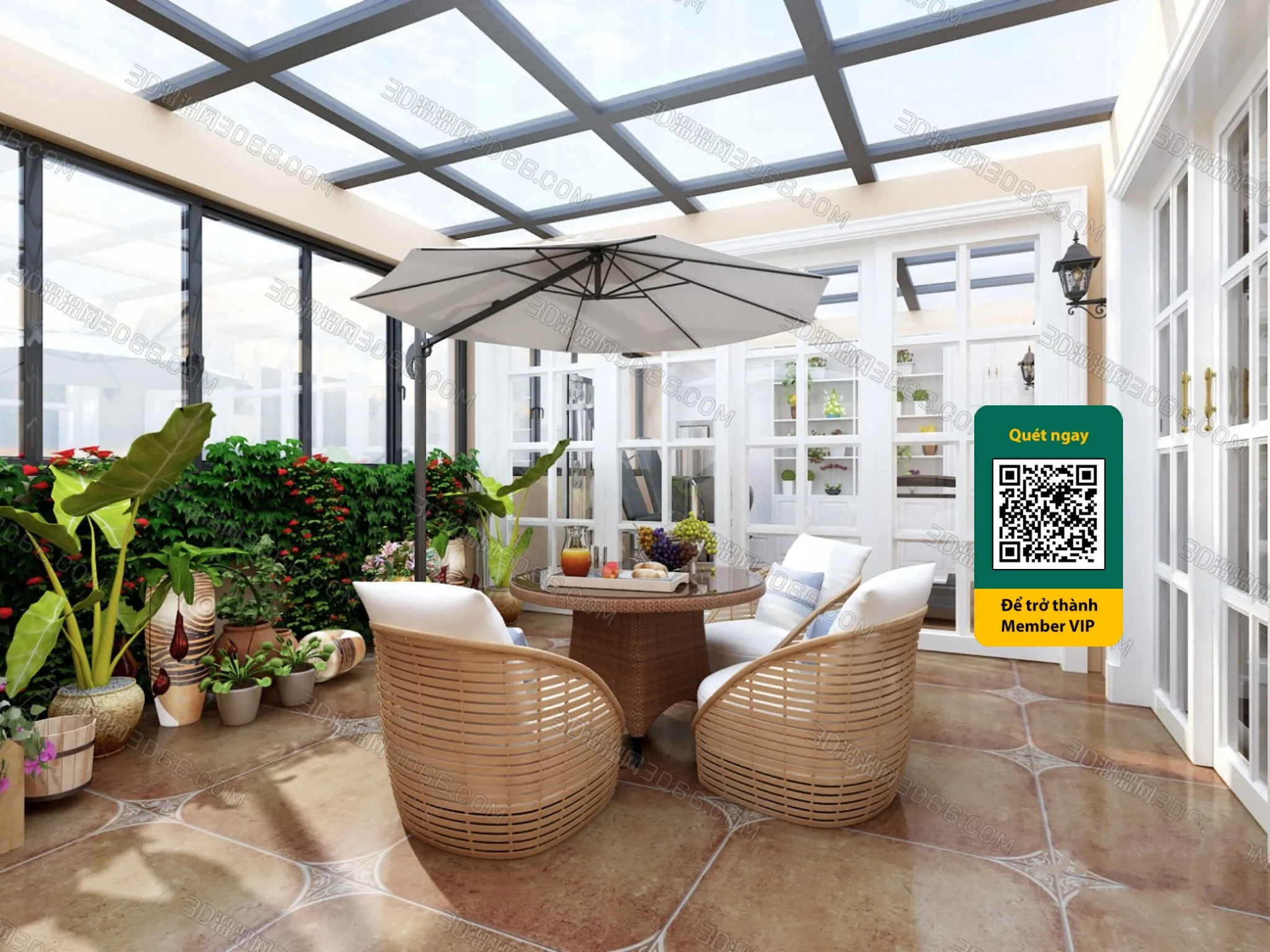 COURTYARD – VRAY / CORONA – 3D MODEL – 6442