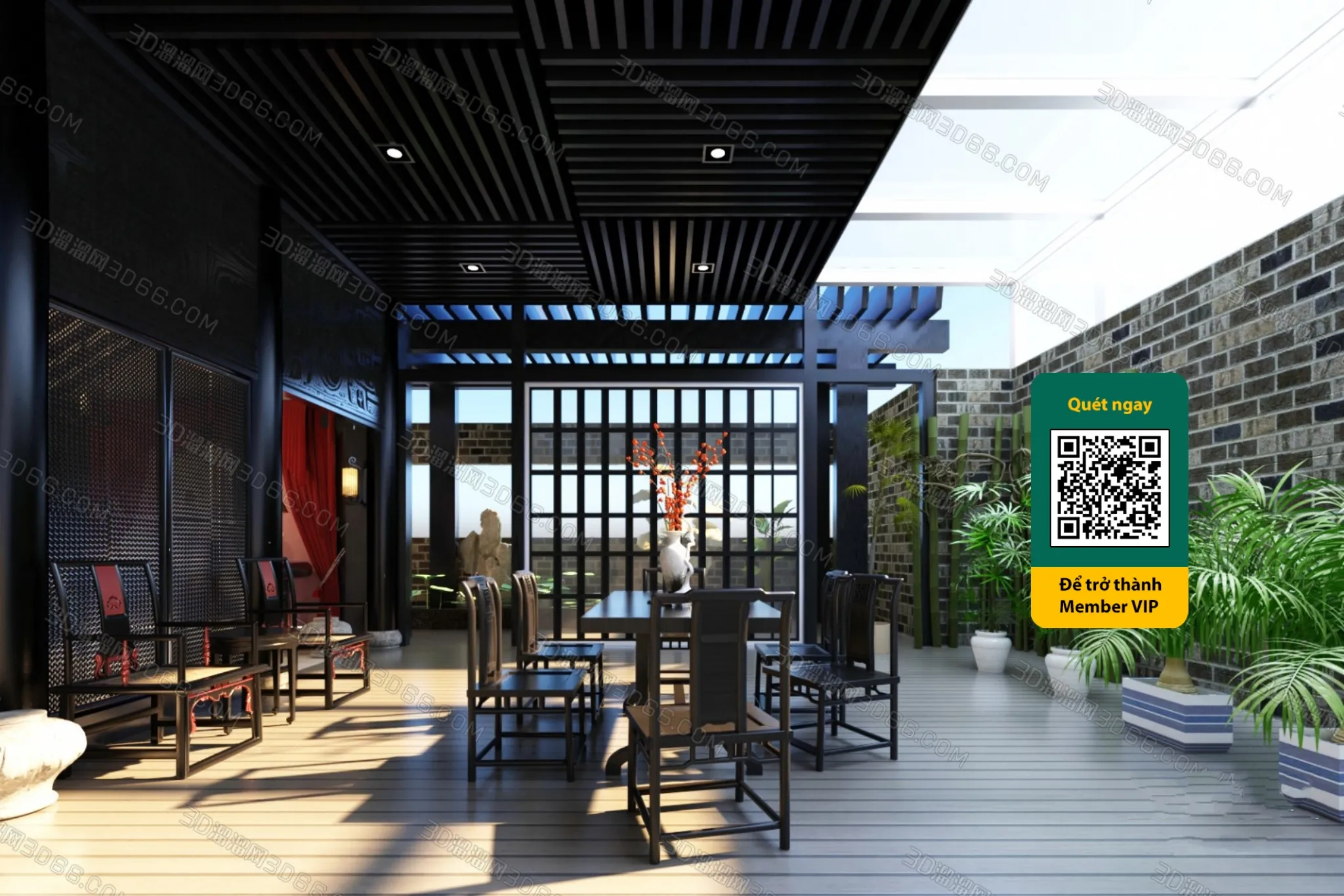 COURTYARD – VRAY / CORONA – 3D MODEL – 6443